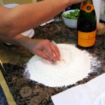 Drinking champagne is the secret technique in making good pasta