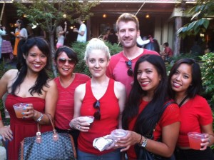 Boobs4Food LA volunteering at FoodGPS' LA Fried Chicken Fest benefiting No Kid Hungry.